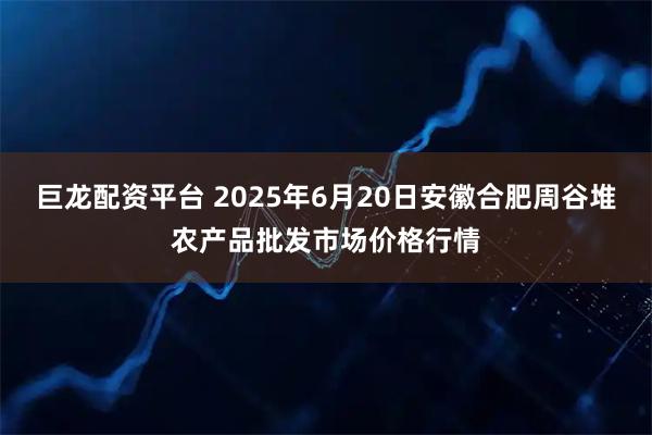 巨龙配资平台 2025年6月20日安徽合肥周谷堆农产品批发市场价格行情